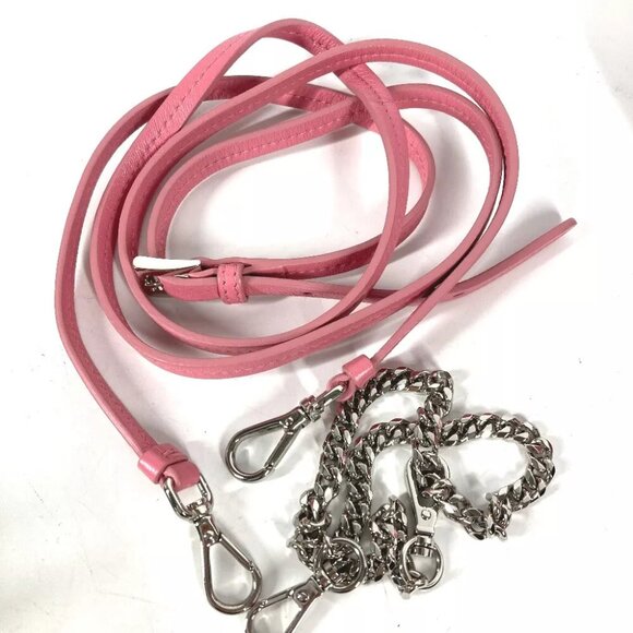 PRADA Chain Double Triangle Logo Plate Crossbody 3WAY Pochette Shoulder Bag - Picture 9 of 13